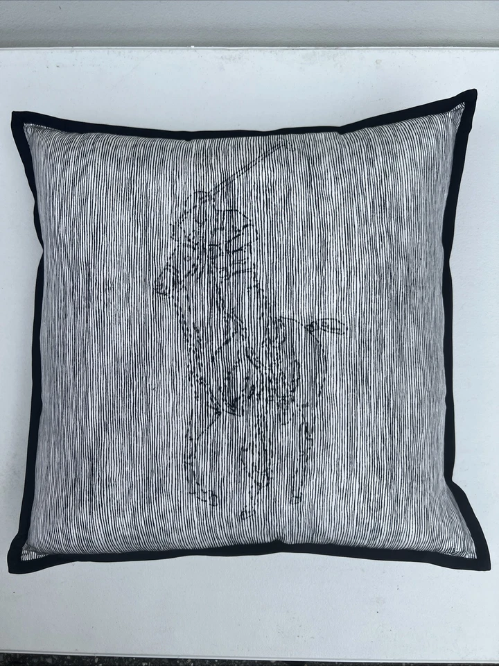 NUEVO Ralph Lauren Seda Polo Pony Almohada Ecuestre Azul Marino y Crema 20X20 Foto 3 de 4