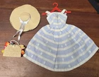 Vtg Barbie Suburban Shopper Dress, Straw Hat,  Fruit Basket