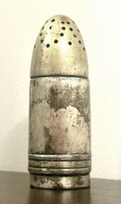 Vintage military Artillery shell case metal salt shaker antique novelty trench