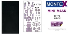 Montex 1/72 BOEING B-17G FLYING FORTRESS CANOPY & WHEELS PAINT MASK Airfix