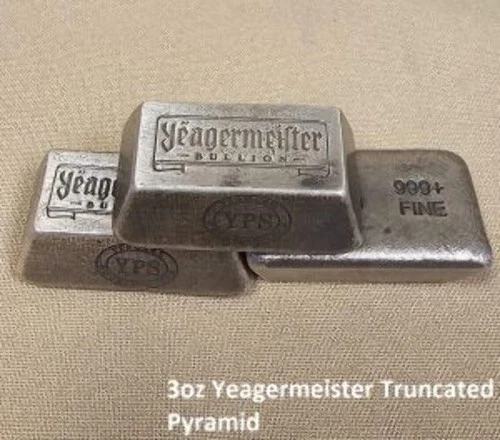 3oz Yeagermeister Bullion "Truncated Pyramid" by Yeager's Poured Silver - 999+
