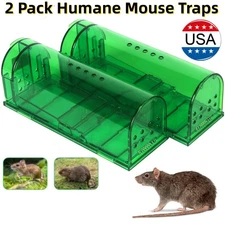 2 Pack Humane Mouse Traps Live Catch and Release Reusable Rat Traps Mousetrap