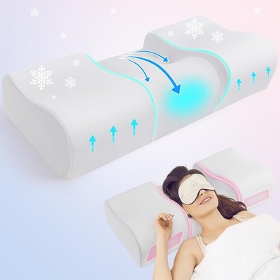 Anti Wrinkle Ergonomic Back Sleep Training Pillow: Cervical Memory Foam Anti ...