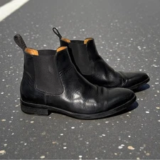 Jack Erwin Men’s Ellis Black Full Grain Leather Chelsea Boots Size 9