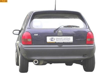 FOX Sportauspuffanlage ab Kat 1x90mm gerollt mit Absorber für Opel Corsa B ab 92