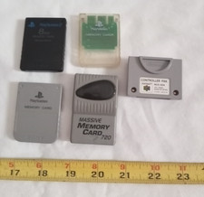 lot of 5, playstation, nin 64, Sony Playstation 2 PS2 MagicGate 8mb Memory Card