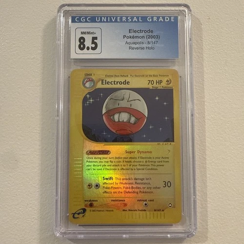 CGC 8.5 Electrode Reverse Holo 8/147 Aquapolis Pokemon 2003
