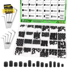 535 PCS Set Screw Assortment Kit Metric + SAE 26 Size 12.9 Class Alloy Steel Gru