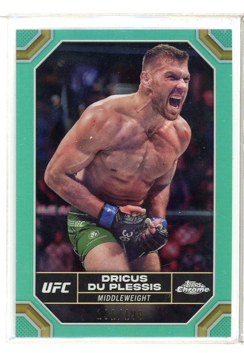 2024 Topps Chrome UFC Dricus Du Plessis Aqua Refractor #191/199 (DG)
