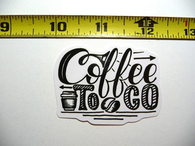 COFFEE BEAN CUP TO GO SMALL STICKER DECAL BEVERAGE MORNING WAKE UP FUN