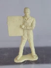1950s Marx Littletown Train Figure Man Holding Sign 35mm Playset Figure
