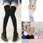 Women-Warm-Over-The-Knee-Thigh-High-Soft-Socks-Stockings-Leggings-Ladies-Girls miniatuur 1
