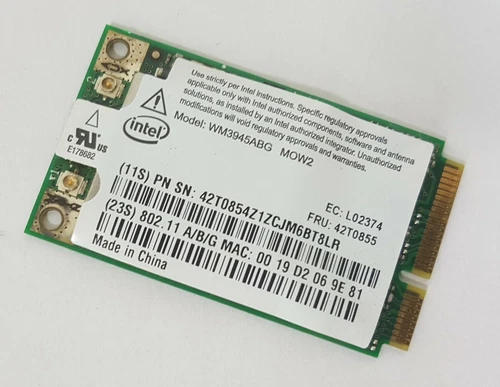 Wlan Wifi Mini PCIe Intel Wireless 3945ABG aus Notebook Lenovo Thinkpad T60 15"