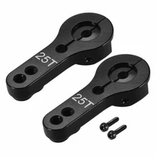 High Performance METAL Aluminum SERVO HORN 25T Heavy Duty BLACK (2 HORNS)