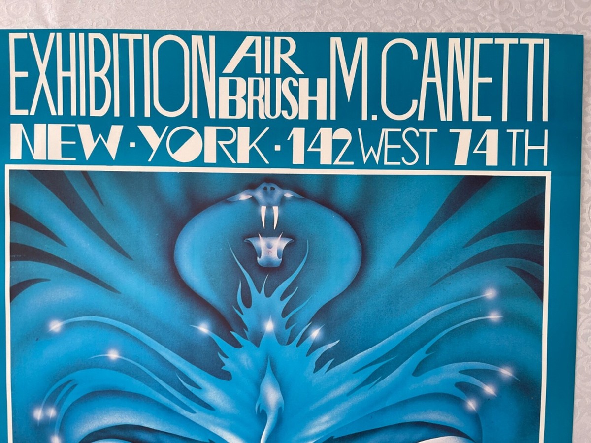 M.CANETTI,AIR BRUSH ,EXHIBITION NEW YORK,AUTHENTIC 1980's POSTER