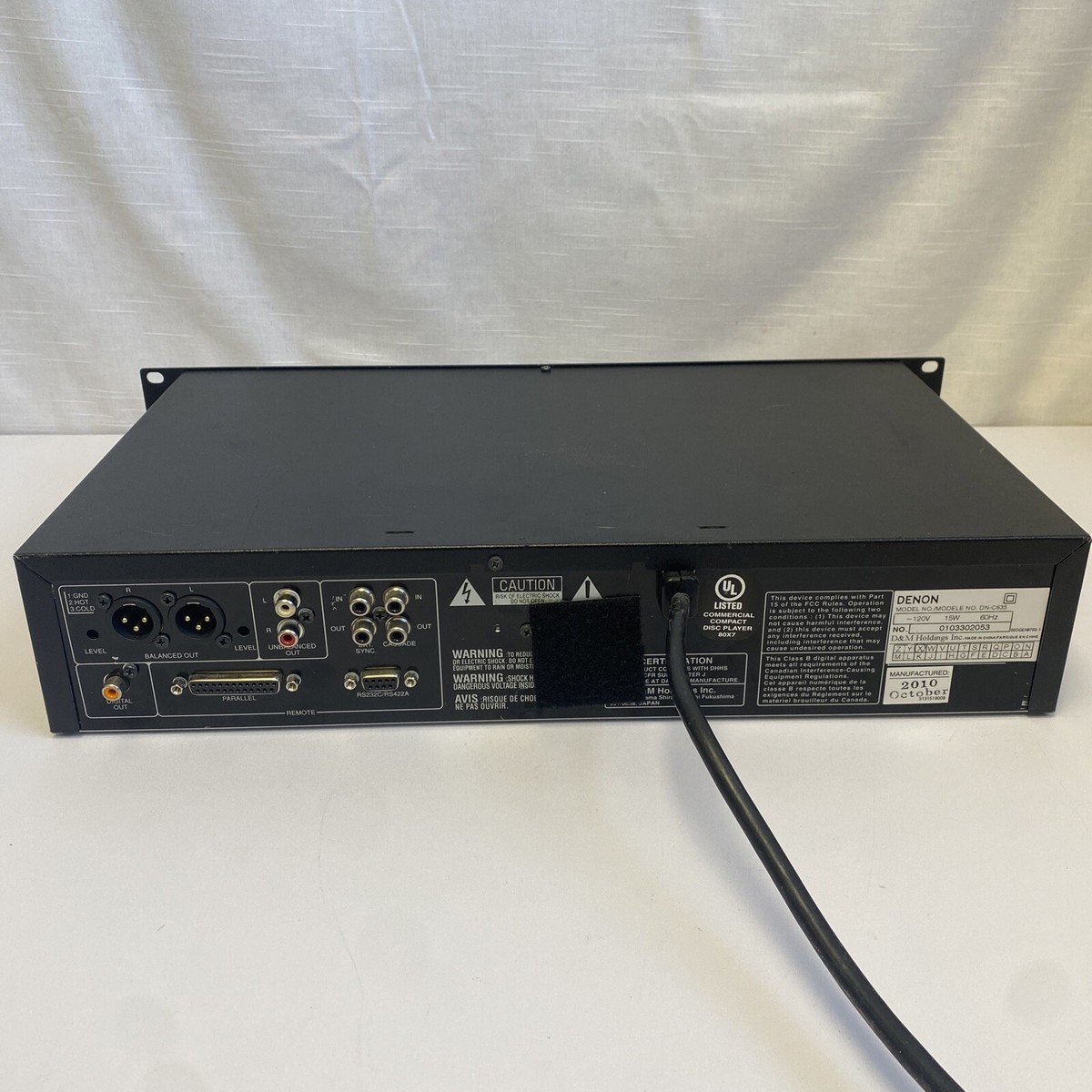 Denon DN-C635 Rackmount Compact Disc CD MP3 Player *Read