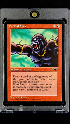1996 MTG Magic The Gathering Alliances Bestial Fury Vintage Card Variant 2 Raabe