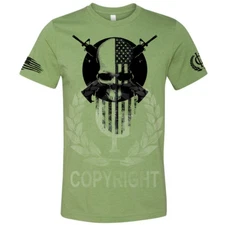 Iron Gods Flag Skull Badge Workout T-Shirt Military Shirt US Armed Forces Shirt