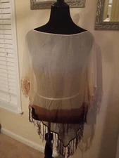  Brown/Tan shaw/ scarf/Cape slip on   jacket shaw  women PLUS 