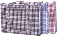 Set of 3 Jumbo STORAGE LAUNDRY SHOPPING Bags with Zippers and Handles (3 Colors)