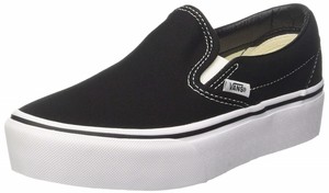 vans slip on black platform