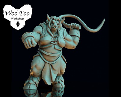Minotaurus Brute Female 3D gedruckt in Resin 32mm Fantasy, Print My Minis 