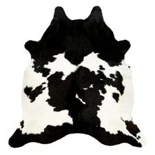 8x7 FEET ! Real BLACK & WHITE Cowhide Rug natural hair Cowhides Cow Hide skin