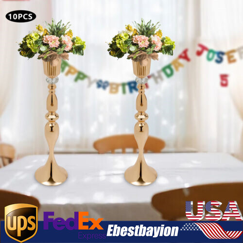 10 Pcs Metal Tall Vase Trumpet Vases Wedding Centerpieces for Party Decoration
