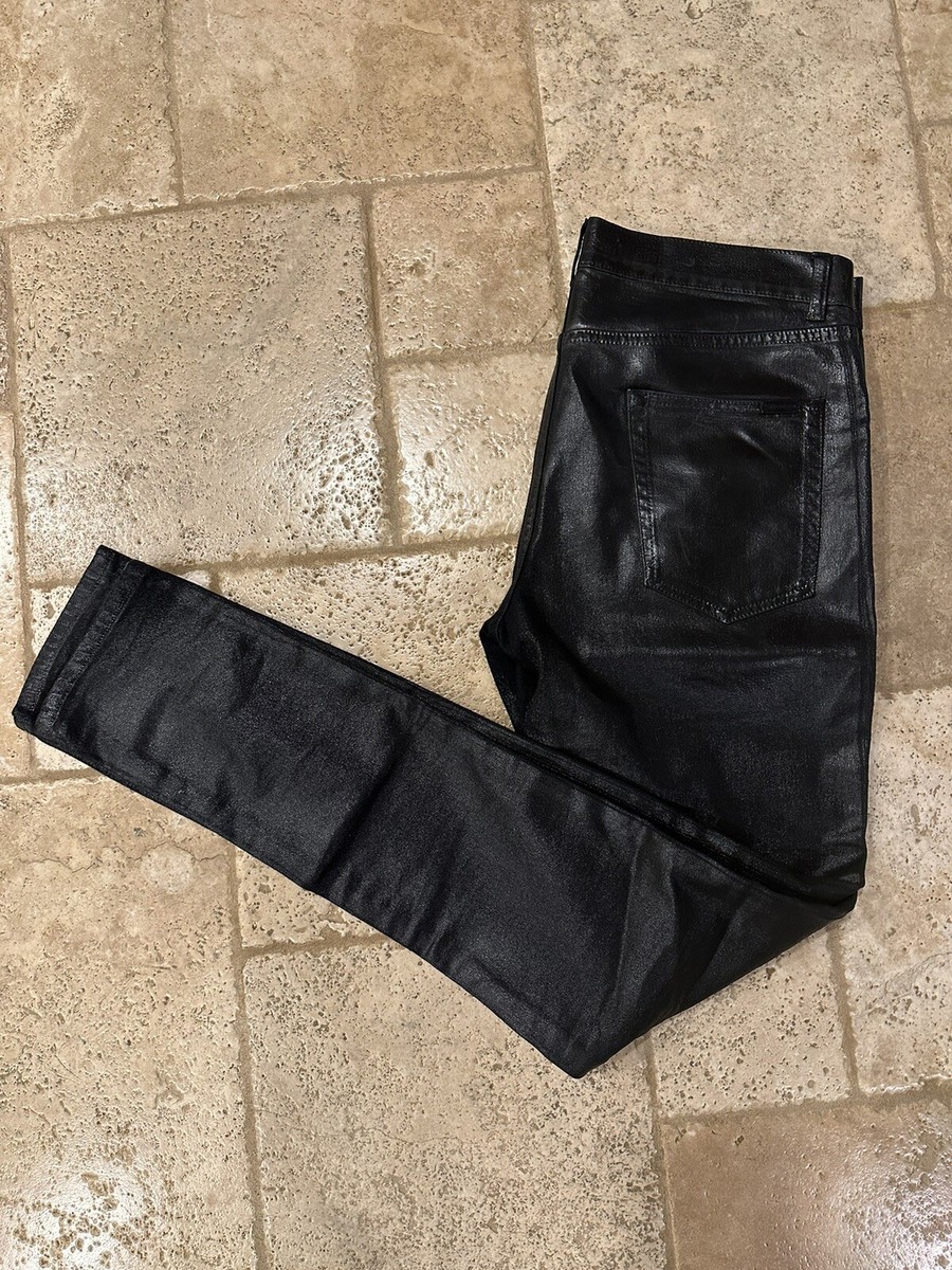 Saint laurent Paris ,デニム， サイズ：24(S) Saint Laurent Paris 2020 D24 Oil Coated Black Denim | eBay