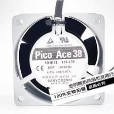 SANYO Axial Fan 6038 6CM 109-130 100V Aluminum Frame AC Cooling Fan
