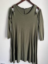 The Vanity Room Women Green Cold Shoulder Jersey Dress XS