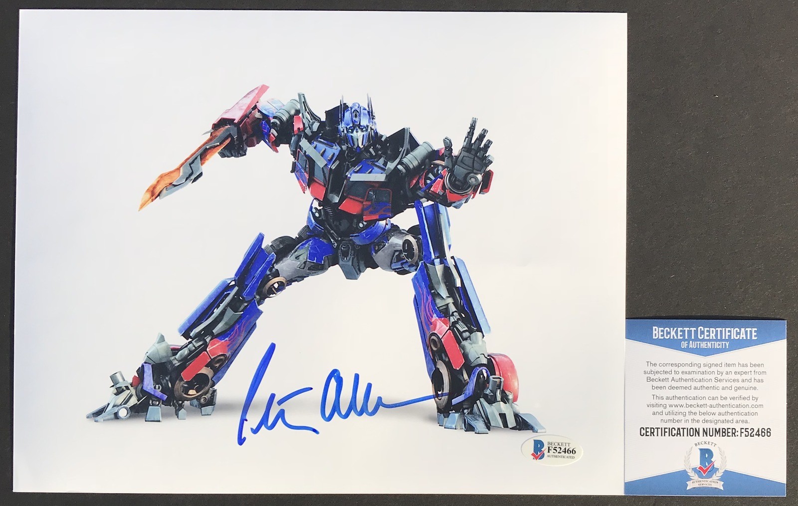 Peter Cullen Autographed Signed CLASSIC! OPTIMUS PRIME TRANSFORMERS TV 8x10 Photo #1 BECKETT 