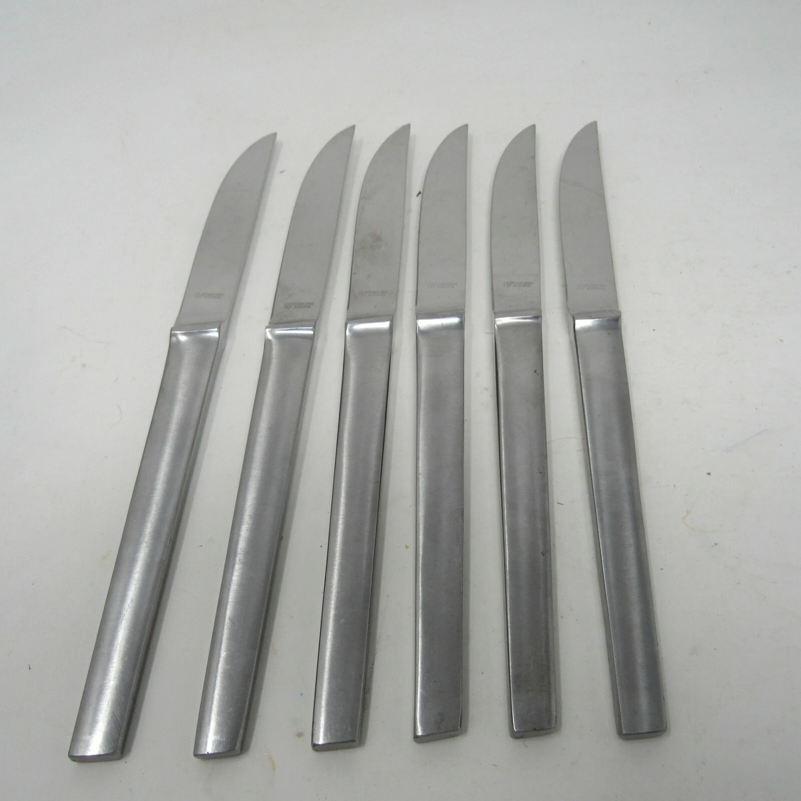 6 x Arthur Salm Stainless Austria DELMONICO steak knives ~ non serrated 8" MCM