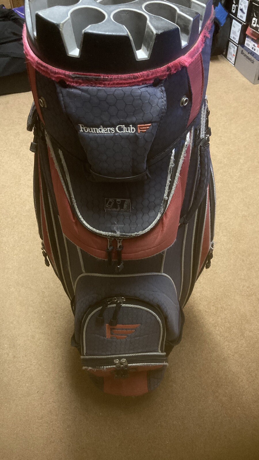 Founders Club Cart Golf Bag Red / Black PreOwned Condition eBay