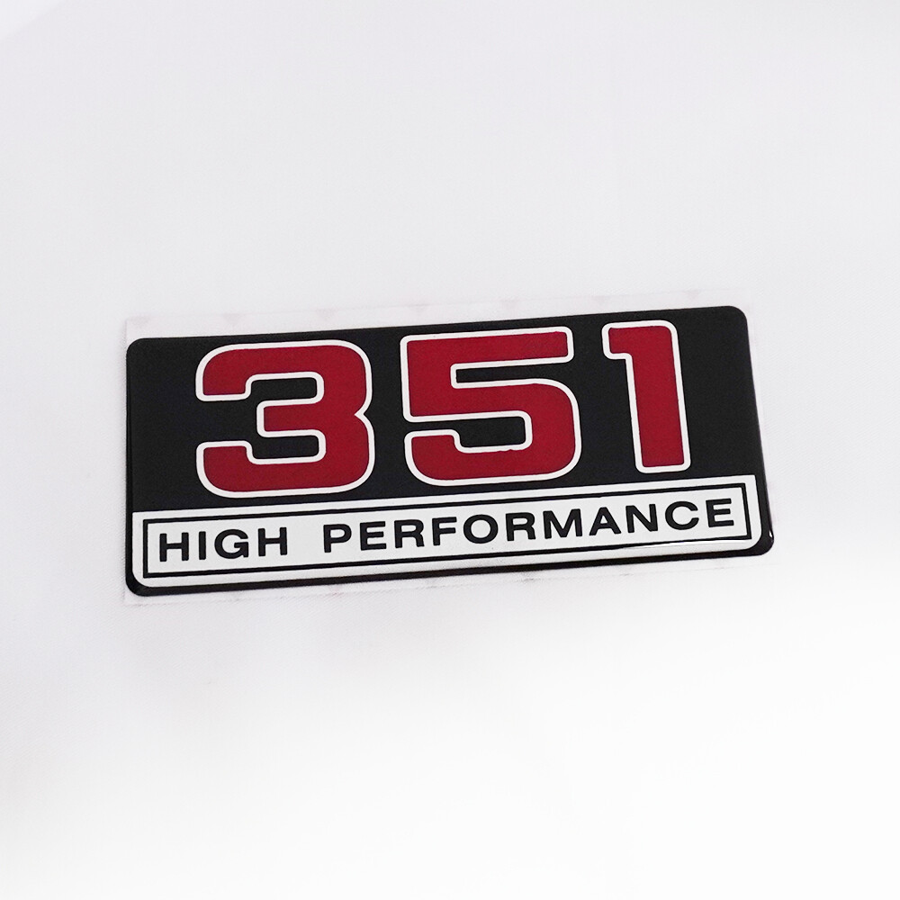 2X 5.8 Liter 351 High Performance Engine Emblem Badge Resin Logo Red ...