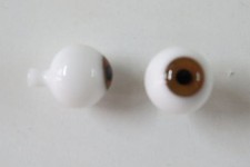 Antique Eyes Doll Light Brown 16mm Light Brown Mouth Blown Eyes Antique Doll