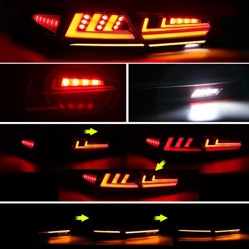 Set Dynamic LED Tail Lights Rear Lamps Red Lens For Toyota Camry 2018 2019 2020 - Picture 2 of 13