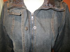 Women's ''essentials'' Denim Jacket, Hood, Quilted Lining, Size S