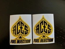 2PCS ACES FUEL Injection stickers racing hotrods drifting offroad drags nhra