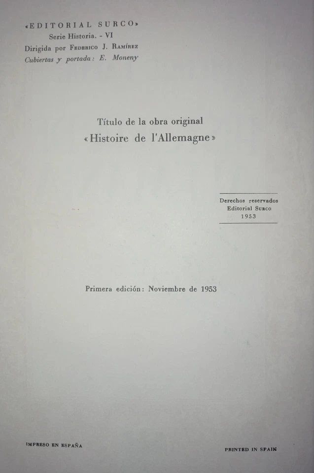 Historia de Alemania Pierre LAFUE,PRIMERA EDICIÓN 1953 - Imagen 3 de 4