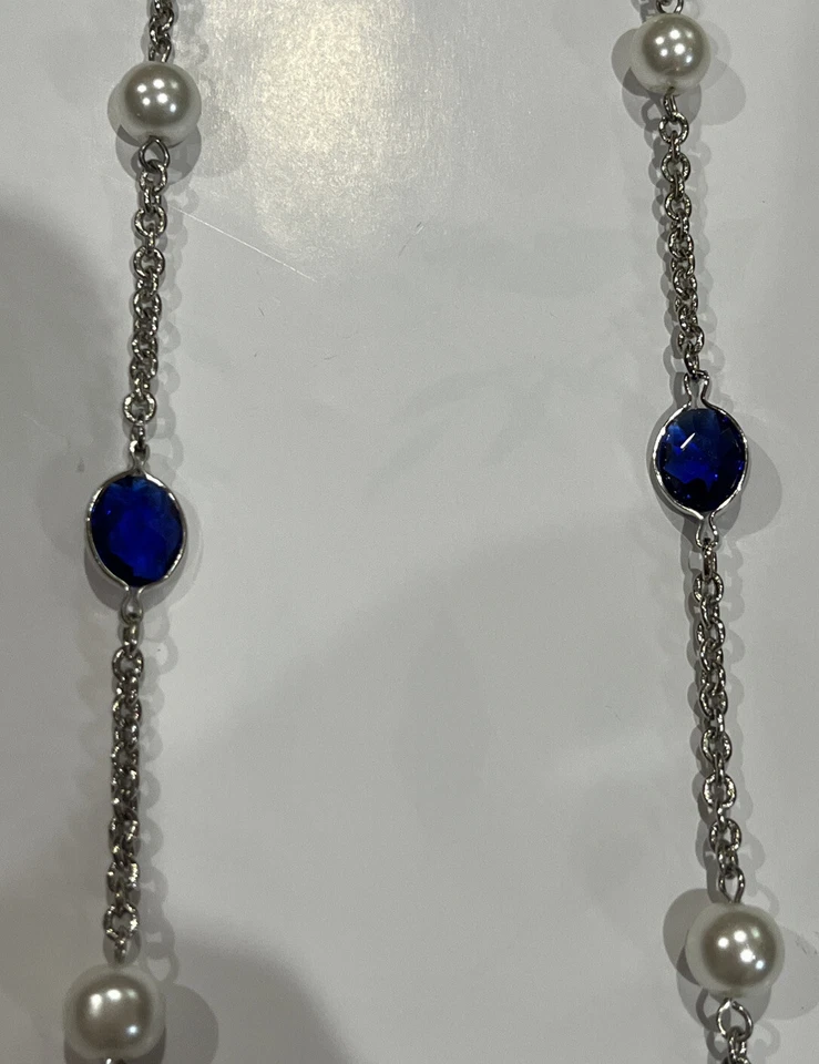 Серебряного тона Chaps ожерелье разноцветные камни и имитация жемчуг Ralph Lauren - Изображение 4 из 4