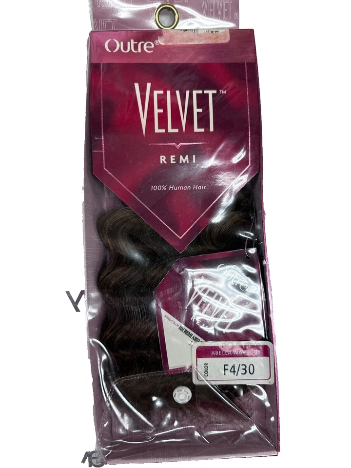 VELVET REMI 100% cabello humano ABELLA WAVE 10S EXTENSIÓN TEJIDO 10" #F4/30 Foto 2 de 4