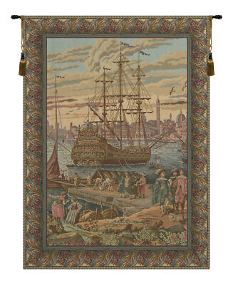 The Galleon I Italian Tapestry Wall Art Hanging For Home Decor (New) 45x34 inch