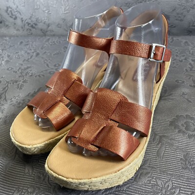 Korks Ease Korks Metallic Red Wedge Sandals - 8 / 39