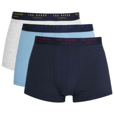 Ted Baker Herren Boxershorts 3 Packung Stretch Badehose Signature Logo Designer