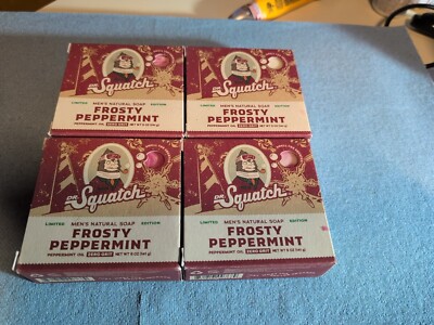 LOT OF 4 Dr Squatch Frosty Peppermint Limited Edition 5 oz bar cool and fresh
