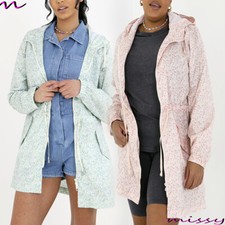  NEW Ladies JACKET RAIN MAC PARKA Womens SHOWER Festival RAINCOAT Size 8-24DITSY