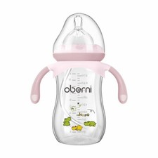 1 PCS 9oz Pink Baby Bottle Weighted Straw Toddler Milk NonSlip Fast Flow