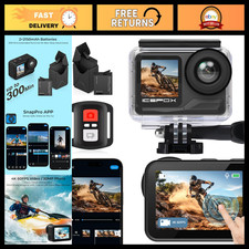 4K Action Camera 60FPS 20MP, Waterproof Underwater Cam, 5X Zoom, EIS, WiFi Remot
