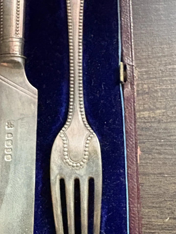 1894 Robert & William Hutton Victorian Sterling Silver Dinner Set Beaded Edge - Image 3 of 4